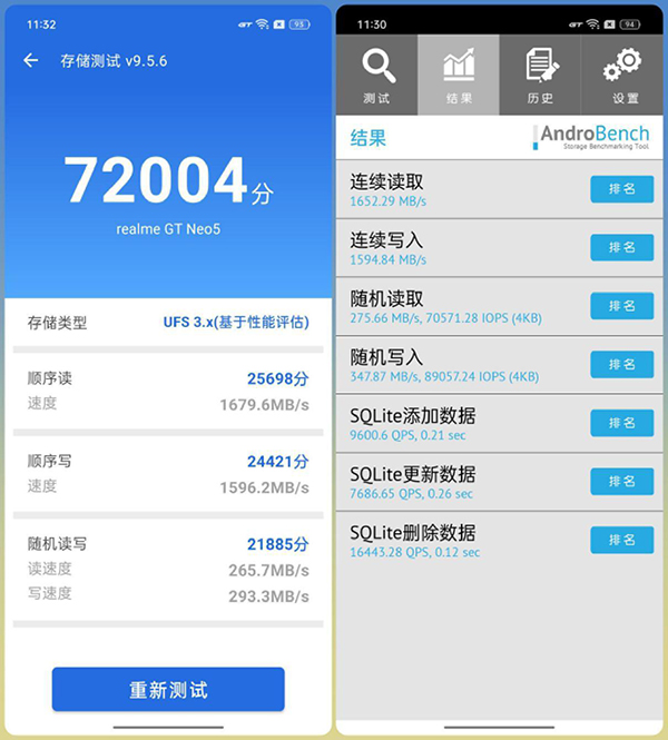 realme真我GT Neo5是什么规格的内存和闪存UFS