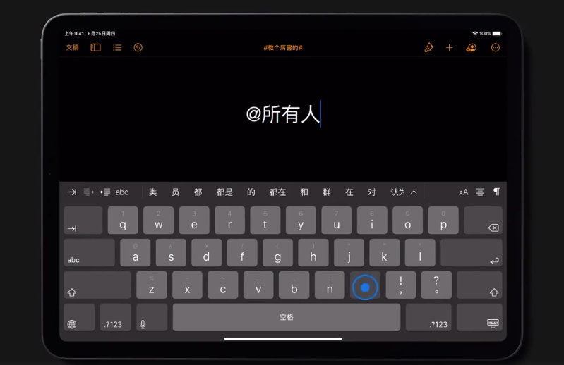 在 iPad 上键入和编辑文本的小技巧