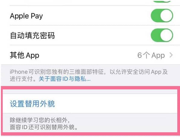 iPhone13可以录入几个面容ID iPhone13设置替用外貌方法