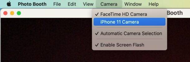 将 Mac 上的 Photo Booth 相机更改为 iPhone