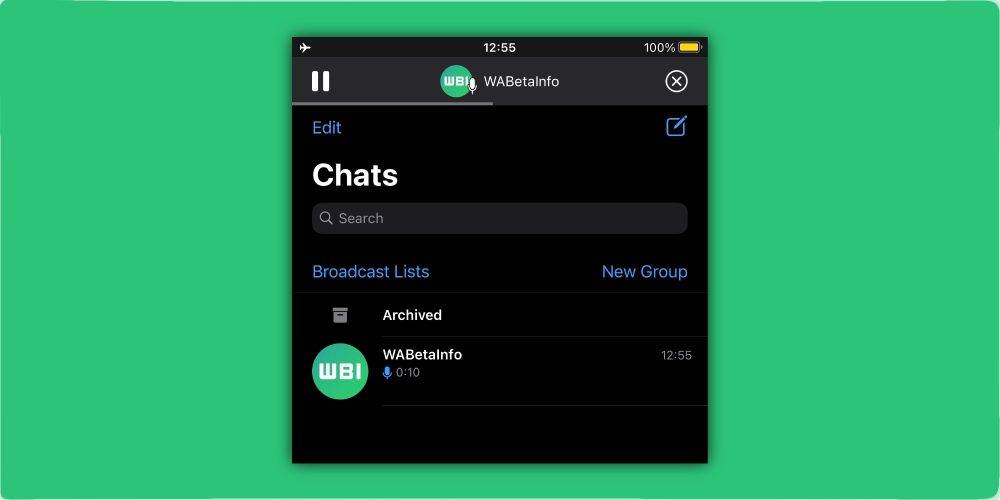 iOS 版 WhatsApp 推出了在不同聊天中收听音频消息的功能