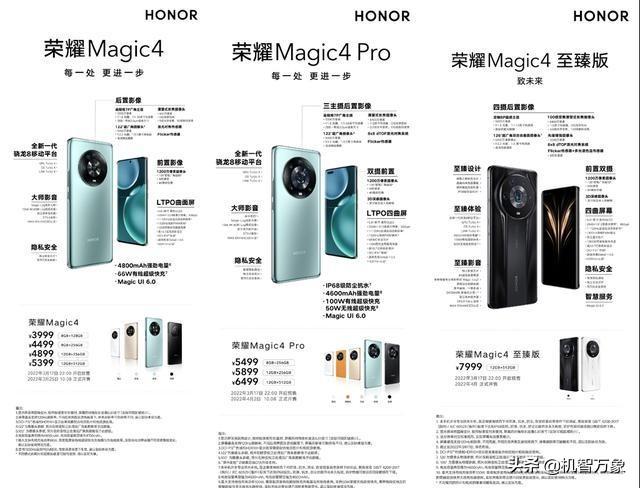 magic4参数配置对比（荣耀magic4系列详细参数）