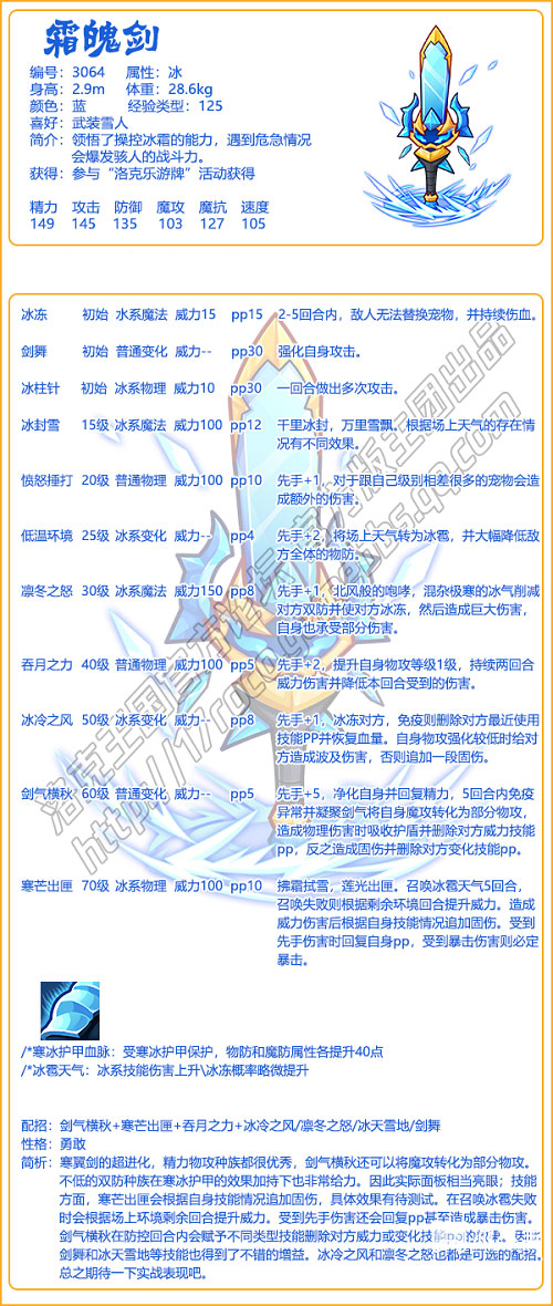 洛克王国霜魄剑性格用什么好