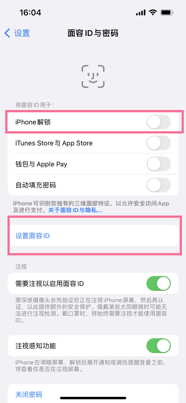 iphone14plus在哪里设置面部解锁 设置面容解锁流程一览