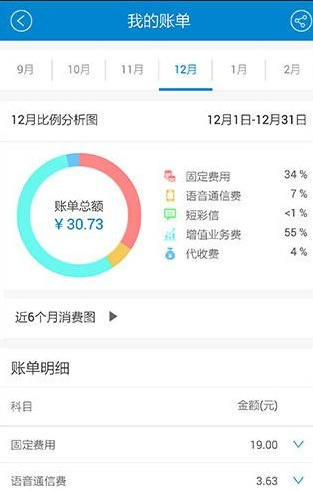 中国移动手机营业厅app怎么查询话费明细