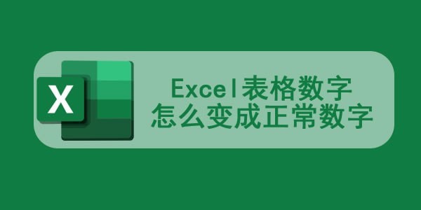 excel表格数字怎么变成正常数字[excel表格数字乱码怎么恢复正常]