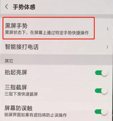 oppo手机黑屏手势在哪