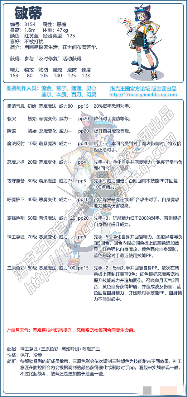 《洛克王国》敏蒂技能表图鉴