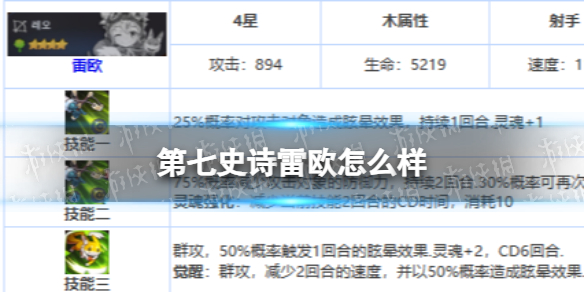 第七史诗雷欧怎么样[四星英雄雷欧介绍]