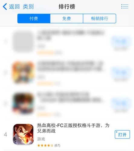 《热血高校》AppStore付费榜第4首日付费率16%