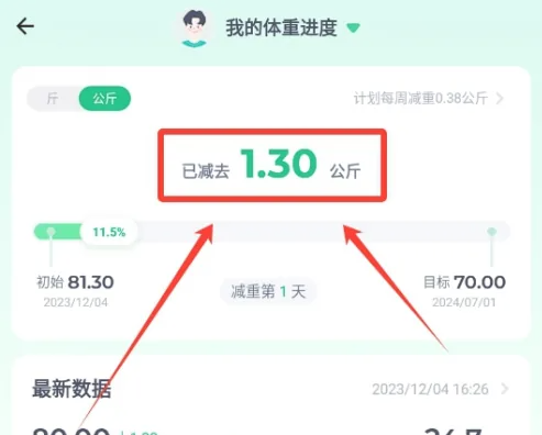 薄荷健康app怎么能出现减肥日报